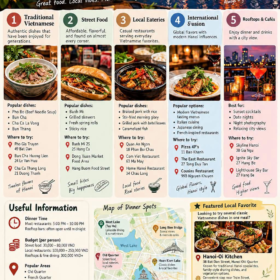 Hanoi dinner guide — Hanoi Old Quarter night dining map