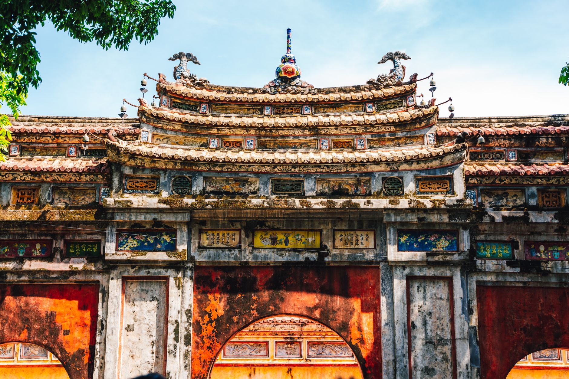 Nearby Ideas — Explore the intricate architecture of a historic gate in the Imperial City of Hu (photo: Vietnam Tri Duong Photographer)